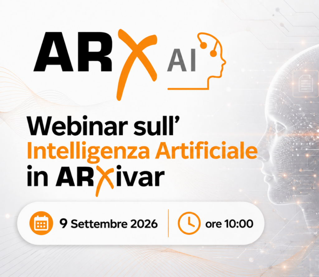 9 Settembre 2026 Webinar gratuito - Dai documenti ai dati: Utilizzare l’Intelligenza Artificiale in ARXivar